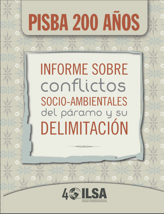 PISBA 200 AÑOS Informe sobre conflictos socio-ambientales del páramo y su delimitación